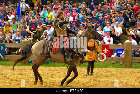 Giostra di giochi a Annapolis Renaissance Festival 2018 Foto Stock