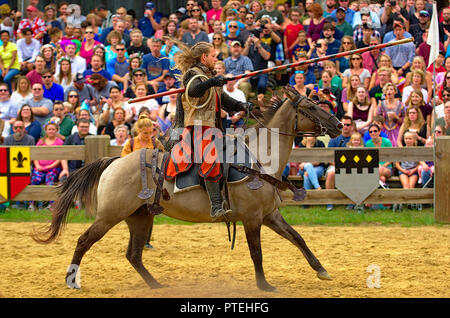 Giostra di giochi a Annapolis Renaissance Festival 2018 Foto Stock