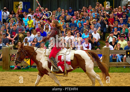 Giostra di giochi a Annapolis Renaissance Festival 2018 Foto Stock