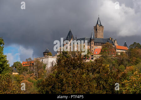 Blick auf das Schloss Wernigerode Foto Stock