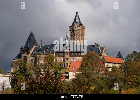 Blick auf das Schloss Wernigerode Foto Stock