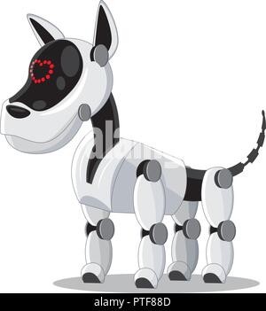 La meccanica del cane robot, il migliore amico dell'uomo. Illustrazione Vettoriale in tema di alta tecnologia. Illustrazione Vettoriale