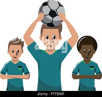 Soccer gioco di sport cartoni animati Illustrazione Vettoriale