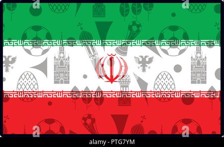 Iran bandiera emblema soccer Illustrazione Vettoriale