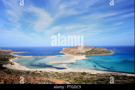 Sunsrise sulla laguna di Balos sull isola di Creta - Grecia Foto Stock