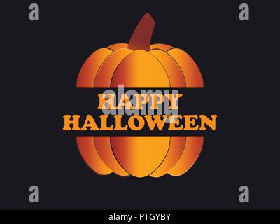 Happy Halloween Ottobre 31st. Messaggio di saluto festivo card con la zucca. Sfondo di festa. Illustrazione Vettoriale Illustrazione Vettoriale