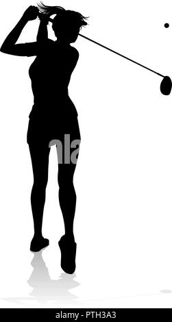 Giocatore di golf Golf Sport Silhouette di persona Illustrazione Vettoriale