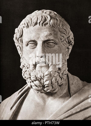 Busto di Sofocle, c. 497/6 - 406/5 BC. Il Greco antico tragedian. Foto Stock