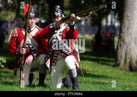 Rievocazione dell occupazione inglese di Boston Common in 1768 Foto Stock