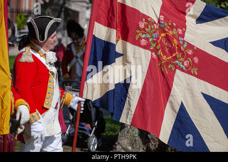 Rievocazione dell occupazione inglese di Boston Common in 1768 Foto Stock