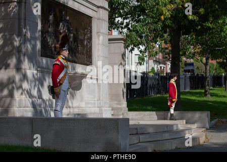 Rievocazione dell occupazione inglese di Boston Common in 1768 Foto Stock