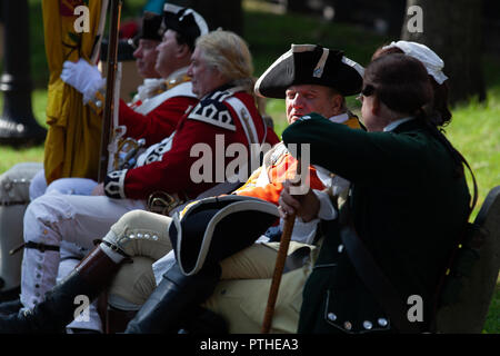 Rievocazione dell occupazione inglese di Boston Common in 1768 Foto Stock