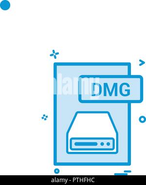 Dmg formato file icona disegno vettoriale Illustrazione Vettoriale