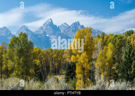 Il paesaggio intorno a Grand Tetons National Park, Wyoming Foto Stock