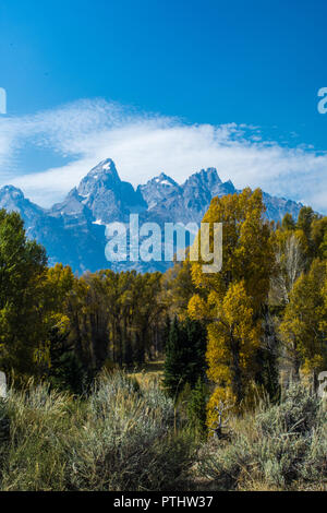 Il paesaggio intorno a Grand Tetons National Park, Wyoming Foto Stock