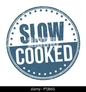 Cottura lenta di firmare o di timbro su sfondo bianco, illustrazione vettoriale Illustrazione Vettoriale