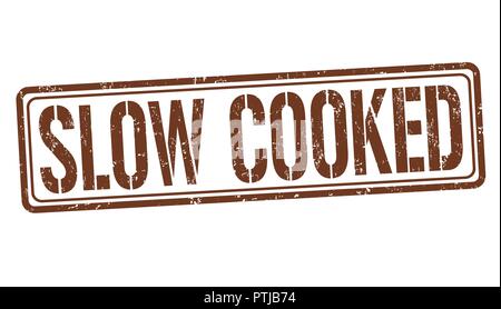 Cottura lenta di firmare o di timbro su sfondo bianco, illustrazione vettoriale Illustrazione Vettoriale