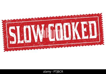 Cottura lenta di firmare o di timbro su sfondo bianco, illustrazione vettoriale Illustrazione Vettoriale