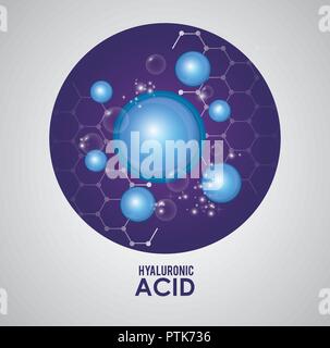 Acido ialuronico Iniezione di riempimento ed infografico Illustrazione Vettoriale