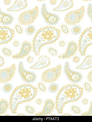 Vettore di paisley decorativo design in colori neutri pattern sfondo. Utilizzare per tessuti, trapunte, sfondi, scrapbooking e artigianato Illustrazione Vettoriale