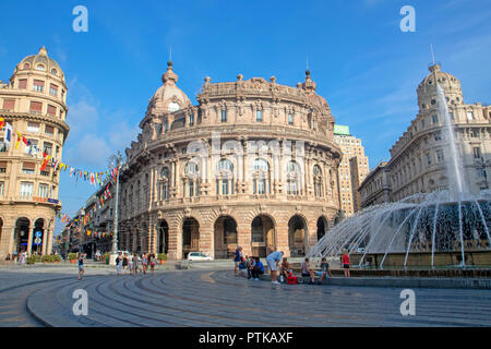 Piazza Raffaele de Ferrari a Genova Foto Stock