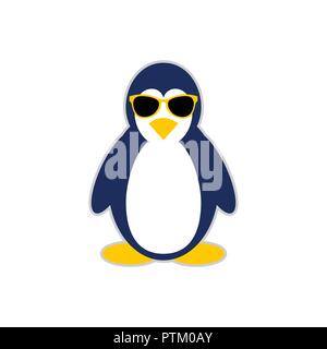 Cool pinguino mascotte di carattere simbolo Vector Graphic Logo Design Illustrazione Vettoriale