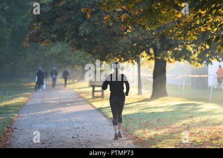 Londra, IK. 10 ott 2018. Meteo REGNO UNITO: Hot ottobre meteo nell'Hyde Park di Londra oggi Foto Jeremy Selwyn Credito: Evening Standard limitata /Alamy Live News Foto Stock