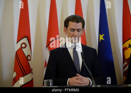 Vienna, Austria. Ottobre 10, 2018. Consiglio dei ministri della Cancelleria federale. La foto mostra il cancelliere austriaco Kurz (ÖVP). Credit: Franz PERC / Alamy Live News Foto Stock