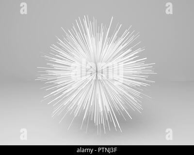 Abstract a forma di stella oggetto bianco nel vuoto interno, 3D render Foto Stock