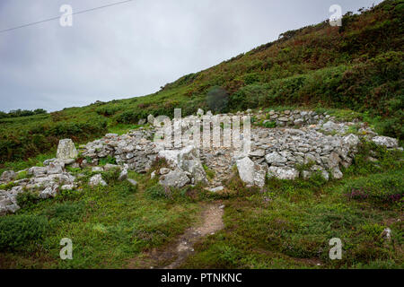 Holyhead Mountain Iron Age settlement, Anglesey, Galles, Regno Unito Foto Stock