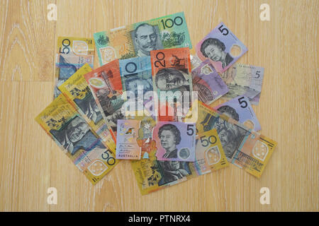 Miscela di valuta australiana Foto Stock