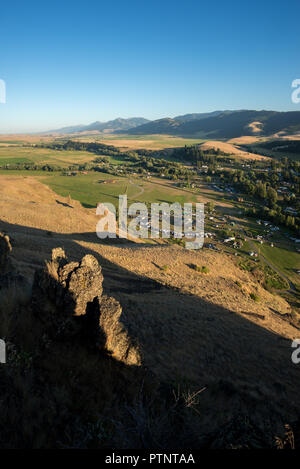 Vista dalla collina di Tick del Tamkaliks Pow Wow in Wallowa, Oregon. Foto Stock