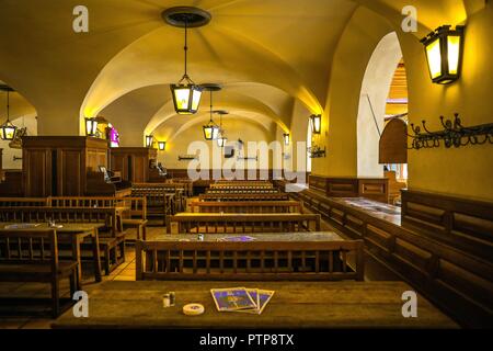 Il Hofbraeuhaus Staatliches è la più famosa birreria di Monaco di Baviera, così come uno dei "sette sorelle", la città dei sette birrerie storica. München Foto Stock