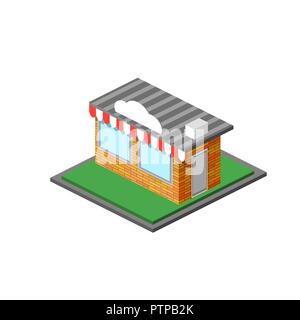 Negozio di isometrica Icona Stope Illustrazione Vettoriale