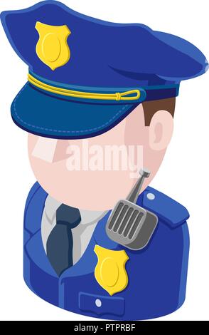 Uomo di polizia Avatar icona Persone Illustrazione Vettoriale