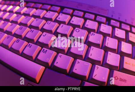 1994 storico Vista fisheye del laptop notebook computer tastiera Foto Stock