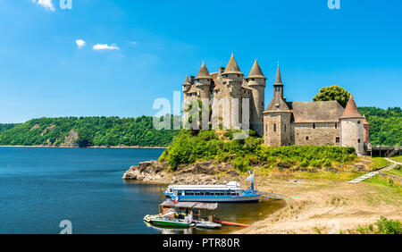 Il Chateau de Val, un castello medievale su una banca della Dordogna in Francia Foto Stock