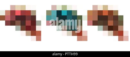 Camaleonte vettore acquerello set. Verniciato colorato stile illustrazione Illustrazione Vettoriale