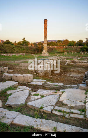 Tempio di Artemide rovine - una delle sette meraviglie del mondo antico - Selcuk, Turchia. Foto Stock