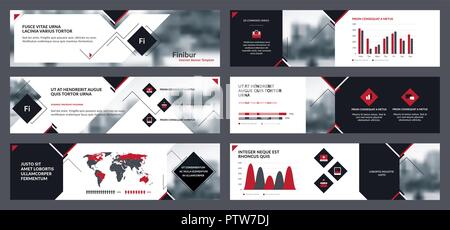 Raccolta banner internet i modelli per la comunicazione aziendale. Elementi di infographics per internet modello di pagina di intestazione, flyer modello e presentati Illustrazione Vettoriale