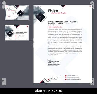 Cancelleria per ufficio Modello, business card e carta intestata. Corporate identity in illustrazione vettoriale. Business design creativo, Comunicazione aziendale Illustrazione Vettoriale