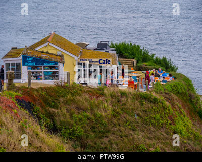 Britains più meridionale cafe a Lizard Point in Cornwall - CORNWALL / Inghilterra - Agosto 12, 2018 Foto Stock