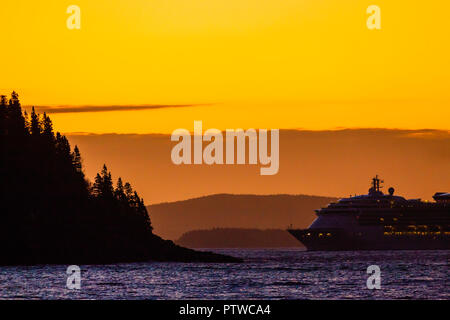 La nave di crociera   Bar Harbor, Maine, Stati Uniti d'America Foto Stock