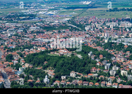 Brasov area fortezza visto dal di sopra. Brasov, Romania. Foto Stock