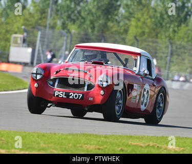 Crispin Harris, James Wilmoth, Austin Healey 3000, GT & Sports Car Cup, Pre-66 vetture GT, Pre-63 auto sportive, Donington storica festa, 2018 r del motore Foto Stock