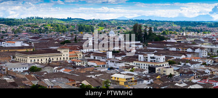 Vista panoramica dal di sopra di POPAYAN - COLOMBIA Foto Stock
