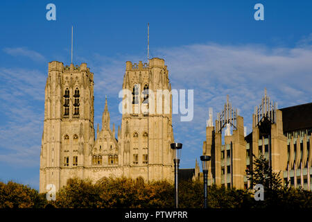 Cathédrale des Saints Michel et Gudule, Cattedrale di San Michele e Santa Gudula, Bruxelles, Belgio Foto Stock