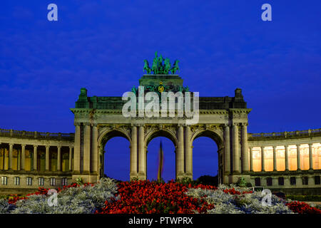 Arco Trionfale, Giubileo Parc du Cinquantenaire, Bruxelles, Belgio Foto Stock