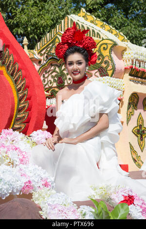 2017 festival dei fiori parade, Chiang Mai, Thailandia Foto Stock