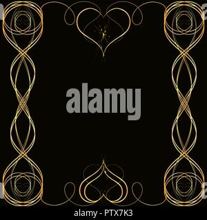 Sfondo vintage, ornamentali vintage modello brochure per la progettazione su sfondo nero Illustrazione Vettoriale